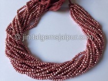 Electric Pink Pyrite Faceted Roundelle Shape Beads